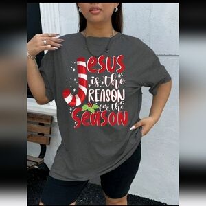 Gray Jesus Christmas Shirt‎